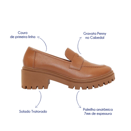 High Loafer Classic Couro Caramelo