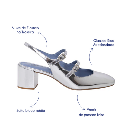 Slingback Doll Specchio Prata