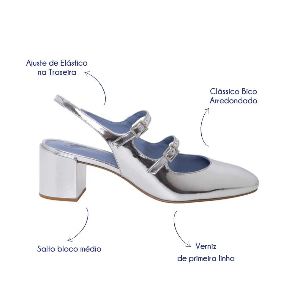Slingback Doll Specchio Prata