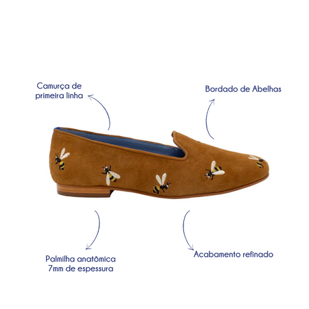 Loafer Hive Camurça Caramelo