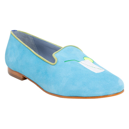 Mocassim Loafer Drinks Camurça Azul Claro