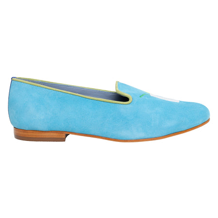 Mocassim Loafer Drinks Camurça Azul Claro