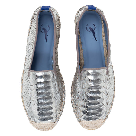 Espadrille Exotic Python Pewter