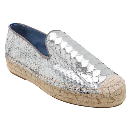 Espadrille Exotic Python Pewter