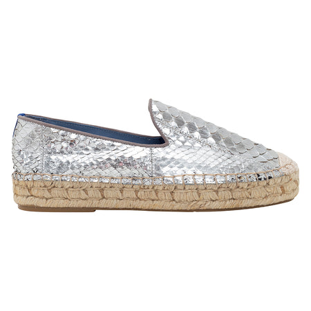 Espadrille Exotic Python Pewter