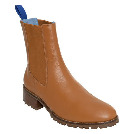 Bota Chelsea Slim Couro Caramelo