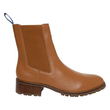 Bota Chelsea Slim Couro Caramelo