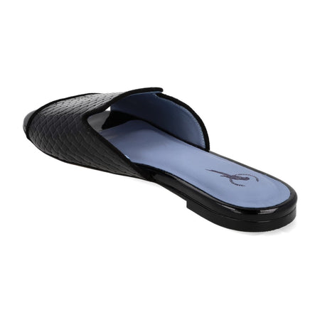 Rasteira Shower Flat Couro Tresse Preto