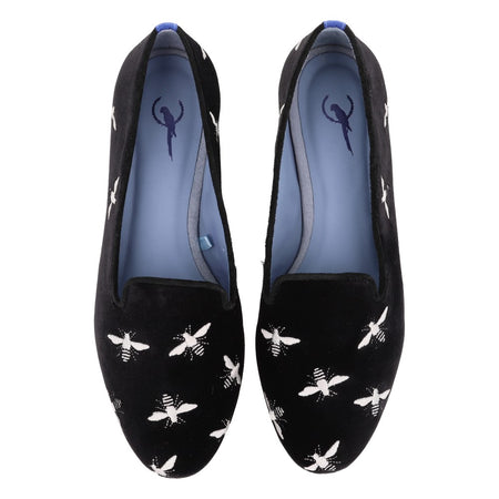 Loafer Veludo Bees Preto