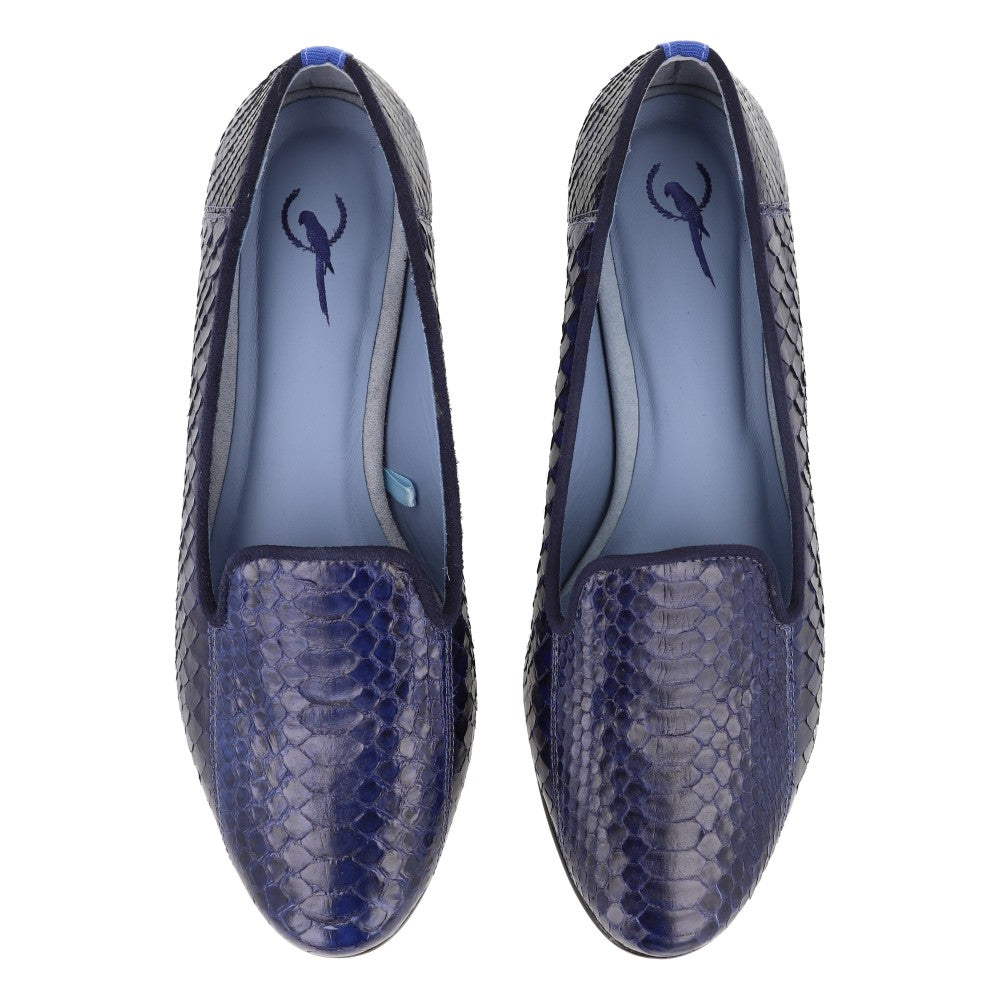 Loafer Python Azul Marinho