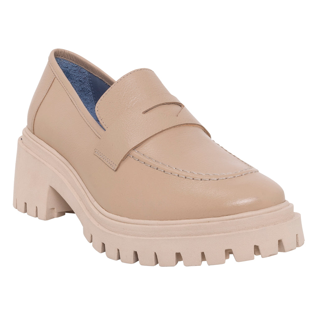 High Loafer Classic Couro Bege