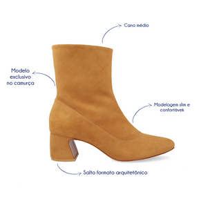 Bota Slim Camurça Caramelo