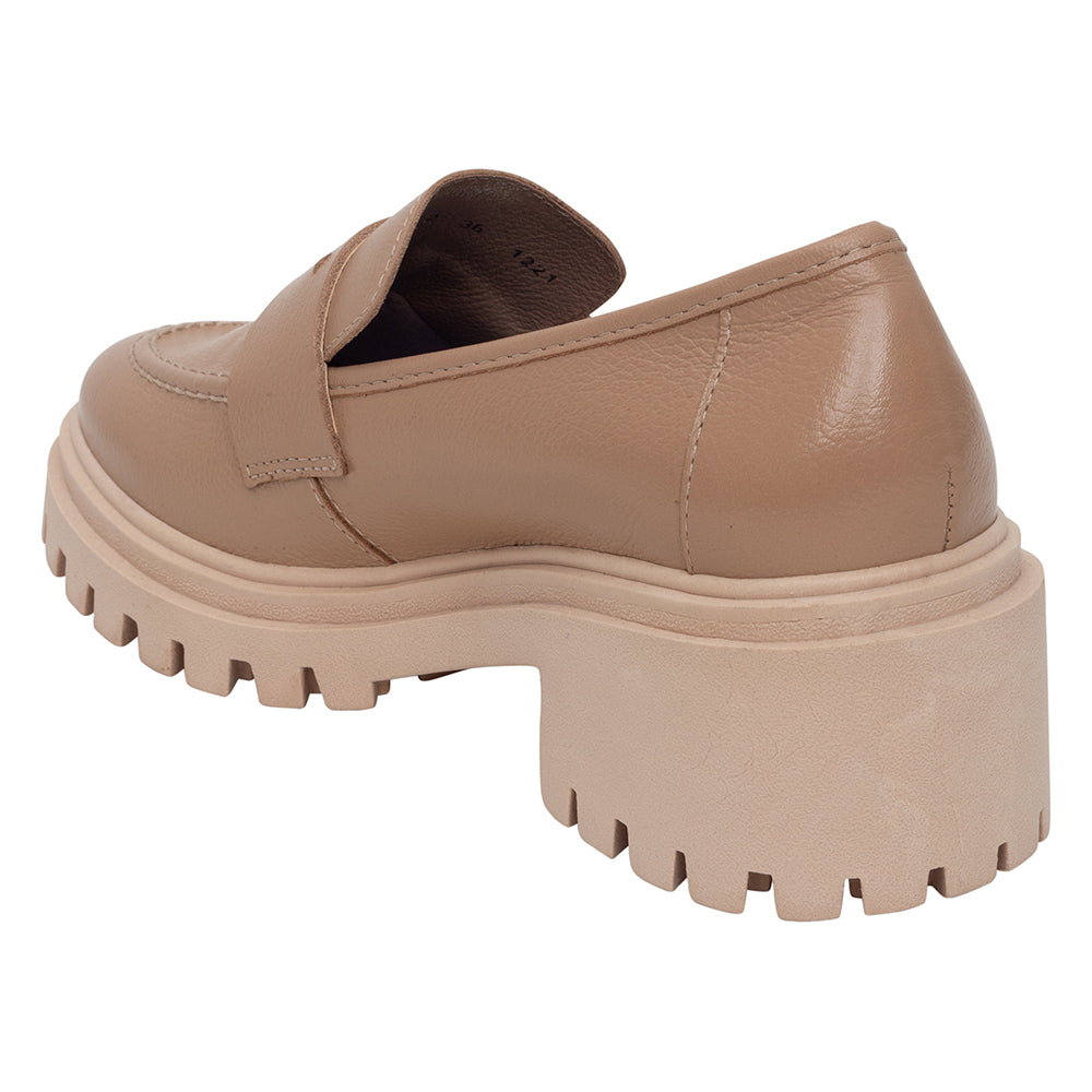 High Loafer Couro Nude